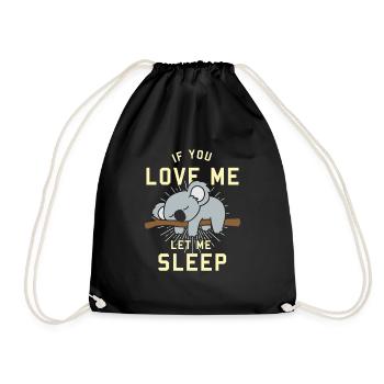 Koala sleeping - Drawstring Bag - black - Front