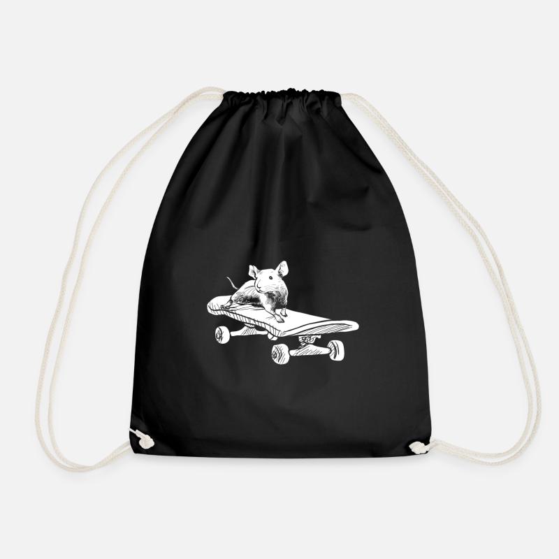 Maus Skateboard - Turnbeutel - Schwarz