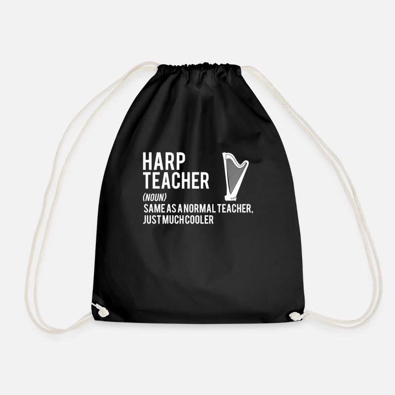 Harfe - Harfenist - Geschenk - Lehrer - Turnbeutel - Schwarz