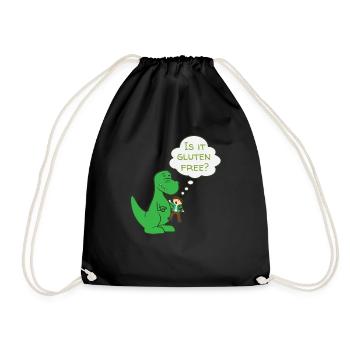 Dino Gluten Free Human Gift Nutrition - Drawstring Bag - black - Front