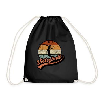 volleyball vintage - Drawstring Bag - black - Front