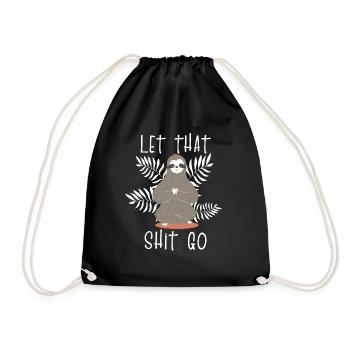 Sloth relaxation - Drawstring Bag - black - Front