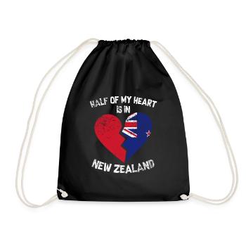 New Zealand - Drawstring Bag - black - Front