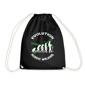 Darwin Evolution des Nordic Walking - Turnbeutel - Schwarz - Vorne