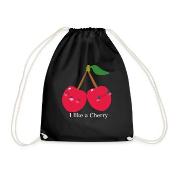 Cherry cherry tree fruit fruit love gift love - Drawstring Bag - black - Front