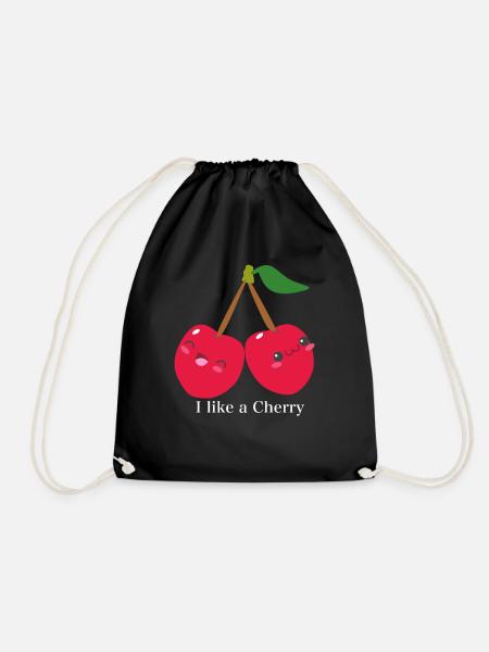 Kirsche Kirschbaum Obst Frucht Liebe Geschenk Love - Turnbeutel - Schwarz