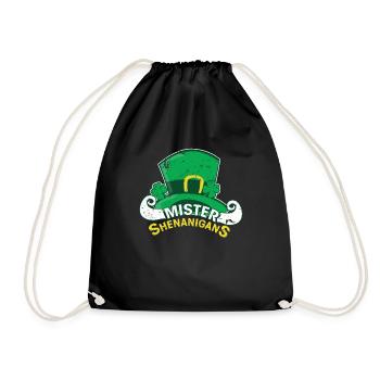 Mister Shenanigan - Boys St Patty's Day Shirt - Drawstring Bag - black - Front