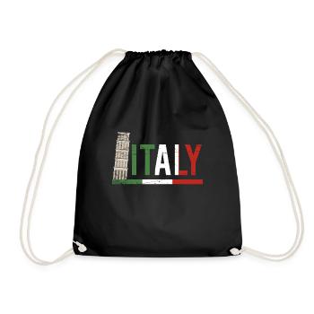 Italie drapeau De La Tour de Pise Cadeau - Sac de sport léger - noir - Devant