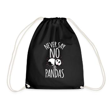 Cadeau mignon ne jamais dire non aux pandas - Sac de sport léger - noir - Devant
