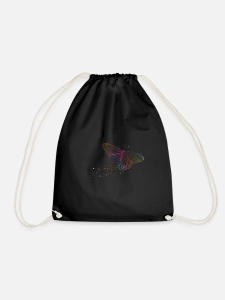 Schmetterling Fliegen - Turnbeutel - Schwarz