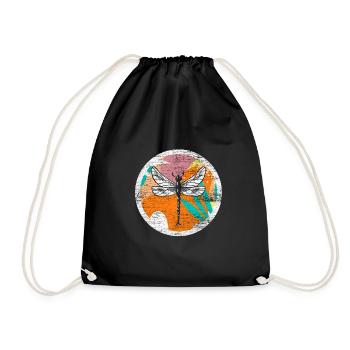 dragon-fly - Drawstring Bag - black - Front