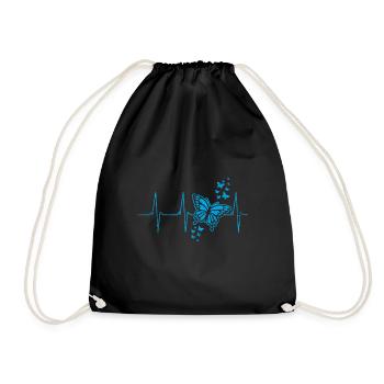 Butterfly heartbeat - Drawstring Bag - black - Front
