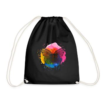 Animaux papillon - Sac de sport léger - noir - Devant