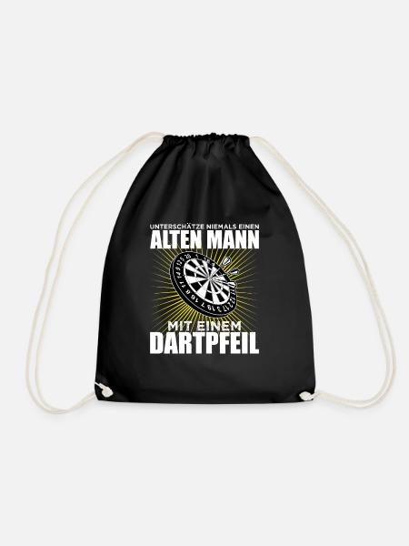 Darts Dartboard Dart | Geschenkidee Opa Rentner - Turnbeutel - Schwarz