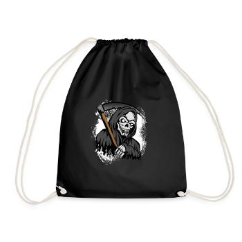 Faux homme avec tête de mort - Sac de sport léger - noir - Devant
