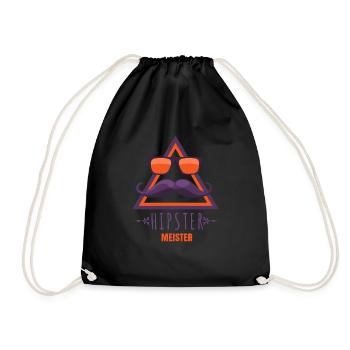 Hipster master with glasses and beard - Drawstring Bag - black - Front
