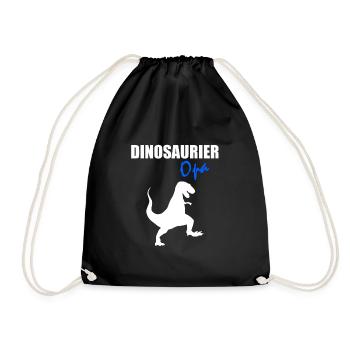 Dinosaurier Opa Geschenkidee - Turnbeutel - Schwarz - Vorne