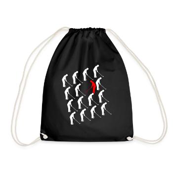 Golf Gift Golf Swing Golf Course is different - Drawstring Bag - black - Front