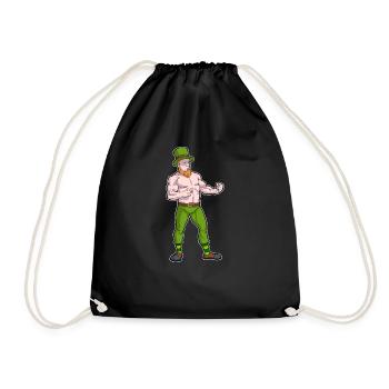 St. Patricks Day Irischer Boxer Conor Leprechaun - Turnbeutel - Schwarz - Vorne