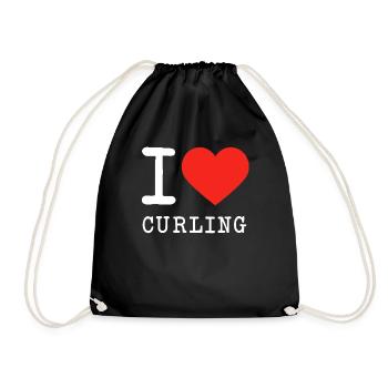 J'aime le curling le curling sur glace - Sac de sport léger - noir - Devant