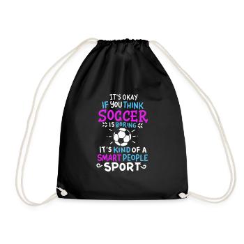 Fußball - Design - Fußballer - Spruch - Geschenk - Turnbeutel - Schwarz - Vorne