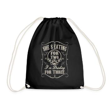 Funny shirt for pregnant men - Drawstring Bag - black - Front
