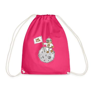 Space Pug - Sac de sport léger - fuchsia - Devant