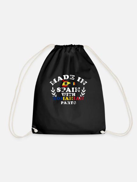 Spain Romania Origin Country - Gift - Drawstring Bag - black