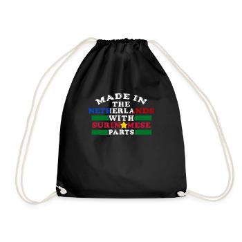 Netherlands Suriname Country Origin - Gift - Drawstring Bag - black - Front