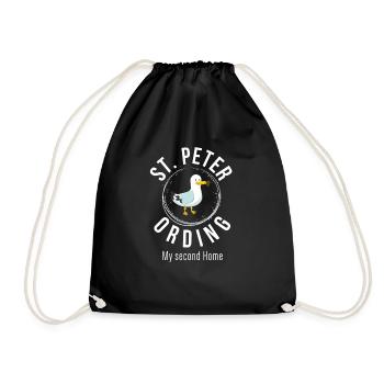 St. Peter Ording Seagull Lighthouse North Sea Gift - Drawstring Bag - black - Front