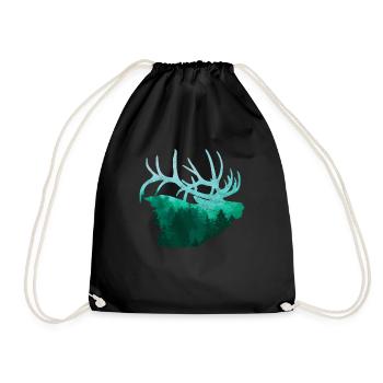 Wapiti cerf cadeau cerf wapiti bois de chasse forêt - Sac de sport léger - noir - Devant