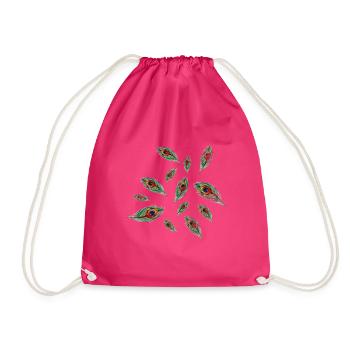 Pfau - Turnbeutel - Fuchsia - Vorne
