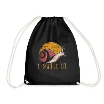 Snail - Drawstring Bag - black - Front