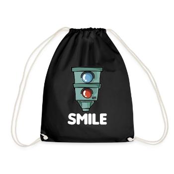 SMILE Starenkasten Blitzer Raser Knöllchen Cartoon - Sac de sport léger - noir - Devant