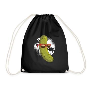 Gurke - Coole Gurke - Turnbeutel - Schwarz - Vorne