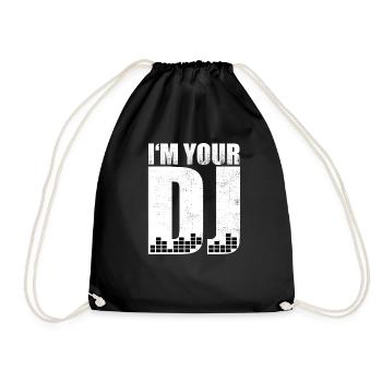 I'm Your DJ House Techno Trance Kopfhörer Musik - Turnbeutel - Schwarz - Vorne