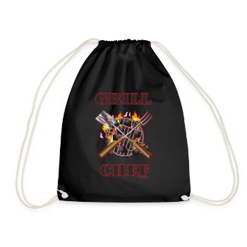 BBQ - Grill Chef - Barbecue Grille and Equipment Grill - Drawstring Bag - black - Front