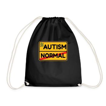 Panneau de signalisation autisme handicap cadeau - Sac de sport léger - noir - Devant