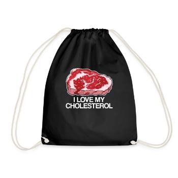 Cholesterol Carnivore Ketogenic Diet Gift - Drawstring Bag - black - Front