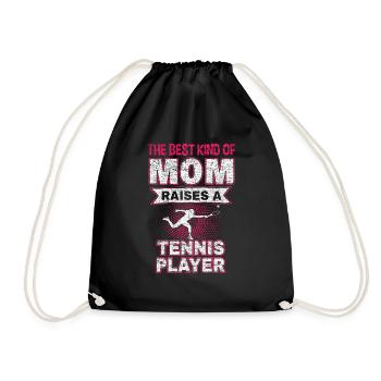 Tennis mom tennis player gift Mother's Day - Drawstring Bag - black - Front