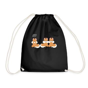 Squirrel Eichkätzchen - Speak no evil - Drawstring Bag - black - Front