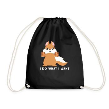 Squirrel - Fuck off - squirrel - Fuck you - Drawstring Bag - black - Front