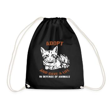 Adoption de la protection des animaux chats - Sac de sport léger - noir - Devant