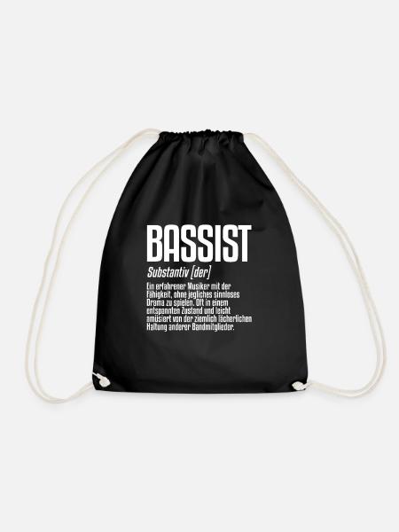 Bassist Definition | Bass instrument, bass guitar - Drawstring Bag - black