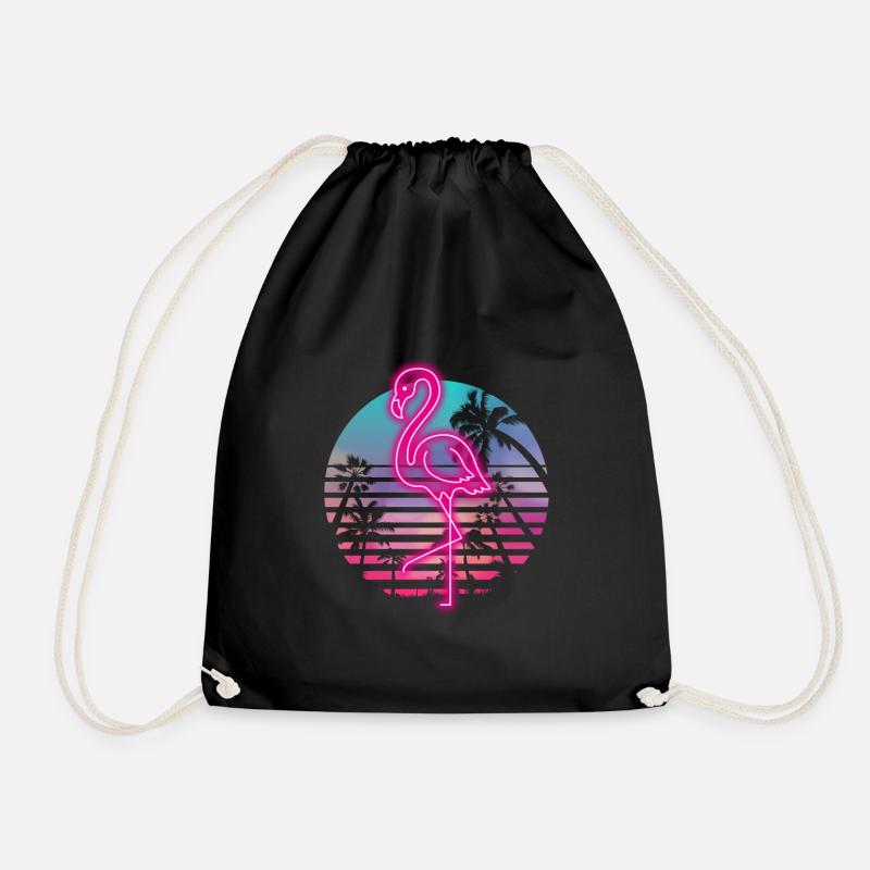 Flamingo Miami - Turnbeutel - Schwarz