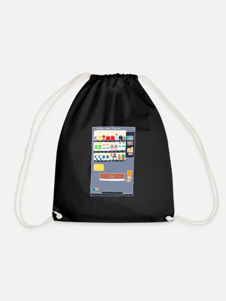 Japanese vending machine - Drawstring Bag - black