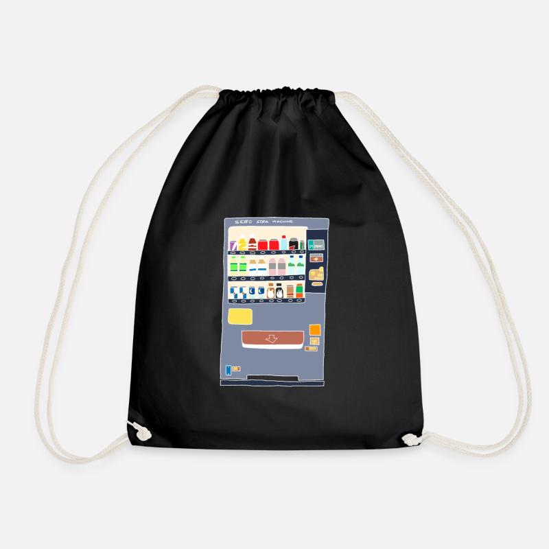 Japanese vending machine - Drawstring Bag - black