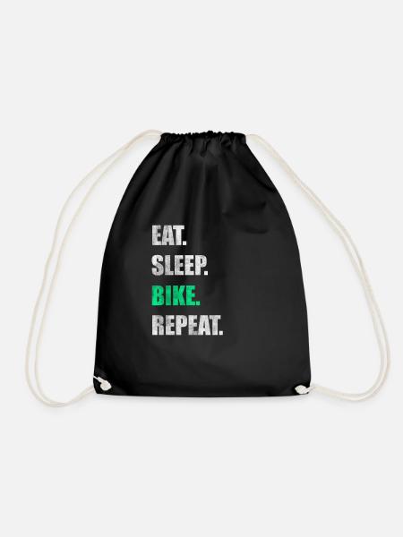 Eat Sleep Bike Repeat - Turnbeutel - Schwarz