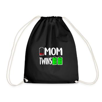 Mutter der Zwillinge Battery Low Mothers Gift - Turnbeutel - Schwarz - Vorne