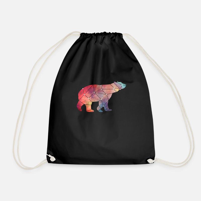 Bear Constellation - Drawstring Bag - black
